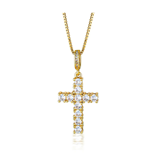 "Diamond" Cross Necklace